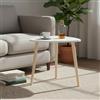 INDE MOBLEKIT | Tavolino in Legno Bianco 48 cm con 3 Gambe, Tavolino da Salotto Camera da Letto, Comodino Stile Nordico per Divano, Letto o Angolo, Tavolini per Casa Moderna