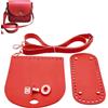 Generico 3 pz Kit per Realizzare La Base di Una Borsa all'Uncinetto con Fondo Ovale in Pelle PU con Patta Superiore Tracolla Regolabile Accessori Fai da Te per Lavorare A Maglia Una (Rosso)