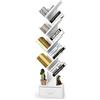 COSTWAY Libreria ad Albero in Legno, Scaffale a 10 Ripiani con Cassetto, Portaoggetti Autoportante per Soggiorno, Studio e Ufficio, 38 x 20 x 150 cm (Bianco)