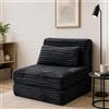 ANONER Divano Letto Pieghevole 4 in 1 1 Posto, Grigio scuro | Convertibile 4 in 1, spuma alta densità, con cuscino, texture rigata, velcro, fodera rimovibile, 70x190cm, soggiorno e camera