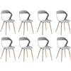 DEYARNA HOME Set di 8 Sedie da Pranzo in Plastica con Gambe in Metallo, Sedie Laterali Senza Braccioli per Sala da Pranzo, Cucina, Sala di Ricevimento, Soggiorno (Grigio/Gambe in Tronco)