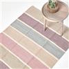 HOMESCAPES Tappeto a righe in ciniglia 100% cotone, morbido tappeto per camera dei bambini o grande tappeto per il bagno, rosa viola grigio, 60 x 100 cm