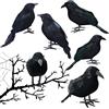 Taozoey Halloween Faux Corvo, 6 pezzi Decorazione Corvo Nero, Fatto a Mano Corvi Neri Piume, Moda Corvo Decorazione Artigianato per Halloween Horror Party Notte Streghe