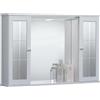 LIBEROSHOPPING.eu - LA TUA CASA IN UN CLICK Specchiera Mobile Contenitore da Bagno PLUTONE Bianco Lucido con 2 Ante e Luce LED (con Specchio)