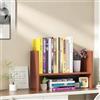 AUSHOPLAH Libreria in legno, organizer da scrivania, 30 x 15 x 25 cm, 2 ripiani, per ufficio, libri e decorazioni E272 (caffè)