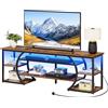 YITAHOME Mobile porta TV da 160 cm, con 2 prese AC e 2 USB per TV fino a 70 pollici, con 7 LED RGB, 22 modalità, luci, centro intrattenimento per soggiorno e camera da letto, marrone rustico