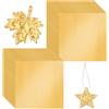 OLYCRAFT 50pz Fogli di Alluminio per Artigianato Metallico 20x20cmx0.7mm Foglio di Laminato Fai da Te Oro Fogli di Metallo Lampeggiante per Dipingere Incidere Montare Progetti Artistici Artigianato