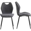 JZGORC Set di 2 Sedie Sala da Pranzo,Sedia da Soggiorno, Schienale in Tessuto e Gambe in Metallo, Sedie da Cucina, Sedia imbottita,Ideale per Sale da Pranzo, Cucine e Soggiorni, Gris