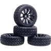 KEEDA Pneumatici in gomma da 75 mm e ruote in plastica, pneumatici RC e 10 raggi Rader per 1/10 RC Sulla strada auto 1/16 RC Rally Auto HSP 94123 HPI Kyosho Tamiya (nero)
