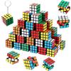 Fentar 20 Pezzi Cubo di Rubik Mini 3x3, Piccoli Rompicapi con Portachiavi Bambini
