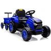 Garvee Trattore Elettrico per Bambini 12V, con Rimorchio Rimovibile, Blu | 6 Ruote, Clacson, Musica Integrata, Radio, Connessione Wireless e Porta USB