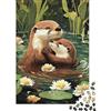 QHVMXCZB Famiglia di Lontra Piante Palustri Puzzle 1000 Pezzi Carta Puzzle per Adulti Puzzle per Famiglia Relax Decorazione Regalo 38x26cm/1000pcs