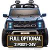 Mondial Toys Ford F150 Raptor 24V Maxi Fuoristrada 2 Posti Auto Macchina Elettrica per Bambini Telecomando Luci a Led Bluetooth Ammortizzatori Carico Massimo 60 Kg Blu