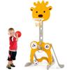 COSTWAY 4 in 1 Canestro da Basket per Bambini, Centro Attività con Cerchio, Porta Calcio, Lancio ad Anelli, Golf, Canestro Regolabile, per Bambini 3+ Anni (Cervo)