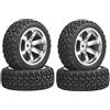 KEEDA Pneumatici in gomma da 75 mm e ruote in plastica per 1/10 RC Sulla strada auto 1/16 RC Rally Auto HSP 94123 HPI Kyosho Tamiya (argento)