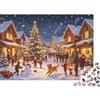 DAFUfbw Xmas Village Puzzle per Adults 1000Pc Recyclable Paper Christmas Tree & Snowman Jigsaw Puzzle Parent Child Game Props Developing Boy & Girl's Intelligence Toy 52x38cm/1000pcs