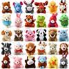 Celestia Set di 30 mini portachiavi a forma di animale in peluche, morbidi ciondoli per zaini, borse, regali di compleanno, ricompensa in classe, Natale, 5-9 cm
