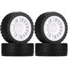 KEEDA 4 pneumatici RC da 66 mm e cerchi in plastica per Tamiya TT01 TT02 HSP HPI Kyosho 1:10 RC On Road auto da corsa auto da rally (bianco)