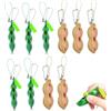 KUBDPQOR Giocattolo Antistress per Bambini e Adulti, Set 10 Portachiavi con Piselli e Arachidi da Schiacciare, Giocattoli Sensoriali in Silicone, Mini Size Tascabile, Relax Ufficio Scuola Viaggio