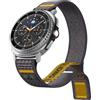 Spigen Cinturino Athlex Air per Galaxy Watch 9&8 40/44/46mm | Cinturino nylon con chiusura a strappo e cuciture gialle per Galaxy Watch 9&8/8 Classic (2026/25) - Active Gray