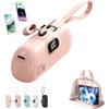 Liocwocne Mini Power Bank 5000mah, Piccolo Power Bank Da Portare Sempre Con Sé | Design Mini E Compatto, Caricabatterie Rapido Da 22,5 W Con Tre Porte E Display Digitale(B,5000)