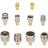 Boobrie Kit Adattatore SMA 10PCS a SMA/UHF/BNC/Tipo N/Tipo F Maschio Femmina Connettore Convertitore Antenna WiFi Coassiale per FPV Drone / Cavo di prolunga