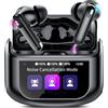 Thunelec Auricolari wireless, Bluetooth 5.4 con touch screen multifunzionale, auricolari stereo HiFi 48H con modalità ANC/ENC cancellazione del rumore/trasparenza, auricolari IPX7 con 5 modalità EQ per iOS