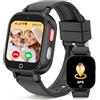 PTHTECHUS Smartwatch Bambini con Telefono 4G Videochiamata IP68 Impermeabile Nero