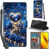 PHINIENLAND Cover per Xiaomi Poco X3 / X3 Pro custodia portafoglio Cuore | 3 scomparti carte, 1 tasca banconote, Chiusura magnetica, Supporto, Pelle PU flip cover per Xiaomi Poco X3