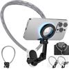 C2G 2 in 1 Supporto Magnetico Selfie per Telefono/Telecamera da Collo,Supporto per Telefono da Collo POV/VLOG Mani Libere,360° Porta Smartphone da Collo, per iPhone 15 14 13 12 Series Telefoni Android