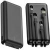 SSY POWER Powerbank 20000 mAh, caricabatterie portatile con cavi integrati, power bank USB-C a 4 uscite e torcia, batteria esterna per iPhone, iPad Samsung Tablet (nero)