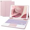 SOPPY Custodia con tastiera retroilluminata con touchpad per iPad 9a generazione 2021, 8a generazione 2020, 7a generazione 2019 10,2, iPad Air 3 e Pro 10,5, retroilluminazione a 7 colori, tastiera