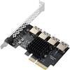 YBBOTT Scheda Riser 4X a 4 slot 16X, scheda moltiplicatore adattatore PCI-E 4X a 4 PCI-E USB 3.0 esterno