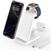 JoyGeek Caricabatterie wireless per Fitbit Versa 4/3: stazione di ricarica JoyGeek 3 in 1 per Fitbit Watch Sense 2/Sense - Supporto caricabatterie per telefono per Google Pixel 7 Pro/7/6 Pro/6/5 e Pixel Buds