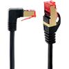 BIGtec Cavo LAN, 0,5 m, ad angolo di 90 gradi, cavo di rete a 90°, dritto/superiore nero, doppia schermatura, cavo patch Ethernet Gigabit RJ45, compatibile con CAT6, CAT6a, CAT7, CAT7a
