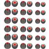 MenYiYDS 36 pezzi Ricambio Auricolari Earbud, Eartips di Ricambio Universali per Cuffie In-Ear(S/M/L) (Grigio con sfumature rosse, 36 pezzi)