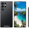 OEVNLZ Q26 Ultra 4G Smartphone senza contratto, Dual SIM, telefono Android da 7,3 pollici, con telaio in metallo, 8 GB RAM + 256 GB di memoria ROM, cellulare sbloccato (nero)