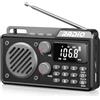 UMUTOO Radio Portatile AM/FM/SW con Bluetooth Piccola Radio Ricaricabile con Altoparlante, Funzione Timer e Porte USB/TF/AUX Per Cucina, Camera da Letto e All'aperto