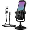 NEEWER AI USB Podcasting Microfono, Plug & Play Cardioid RGB Mic, UM01