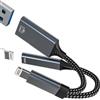 HOYULLI Adattatore Lightning A USB Jack(2 in 1)per IPhone 14 13 12 Pro Max Ricarica Cavo Per IPad Presa Fotocamera USB-A Foto Tastiera Chiave File OTG 3.0 Fotocamera Connettore Certificato Per Apple MFI