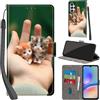 PHINIENLAND Cover per Samsung Galaxy A05s custodia portafoglio Gatto | 3 scomparti carte, 1 tasca banconote, Chiusura magnetica, Supporto, Pelle PU flip cover per Samsung A05s