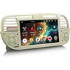GONFEN Android 16.0 Autoradio per Fiat 500/500C/500S/500E 2008-2015 4GB+64GB 8 Core con GPS Navigatore Senza fili CarPlay Android Auto WiFi 4G USB Bluetooth 5.0 Dab+ AM/FM Radio DSP 7 pollice touchscreen HD