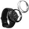 kwmobile Set 2x Custodia Smartwatch Compatibile con Google Pixel Watch 4 45mm Cover - Case Silicone Protezione Orologio Fitness nero/argento
