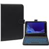 FKQLH Custodia con tastiera per Samsung Galaxy Tab Active4 Pro T636B/Active Pro T540 da 10,1, con tastiera a 7 colori, magnetica, wireless, Bluetooth, rimovibile, QWERTZ tedesco, colore: nero
