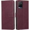 RankOne Cover per vivo Y21 4G / vivo Y21s / vivo Y33s 4G (6.51 Inches), Custodia Flip Pelle Portafoglio, Magnetica Libro Bumper Cover Case - Rosso