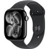 Apple Orologio Serie 11 GPS 46mm Smartwatch con Cassa in Alluminio Nero Jet con Cinturino Sportivo Nero S/M. Punteggio del sonno, Fitness Tracker, Monitoraggio Salute, Display Sempre Attivo
