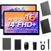 ANTIOXID Tablet 14 pollici Android 16 tablet con sim,120 Hz,Dual SIM 4G LTE 5G Wi-Fi,Unisoc T616,2,0GHz Octa-Core, 11580mAh/20 W, 36 GB RAM + 512GB, 2000x1200/GPS,tablet in offerta con tastiera