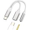 HOYULLI Adattatore splitter per cuffie da USB-C a 3,5 mm (2 in 1) DAC tipo C per iPhone15 Pro Max Plus per iPad Pro compatibile con Samsung Galaxy S23 Aux Jack Cable Cavo di ricarica audio