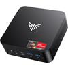 NiPoGi Essenx E3 Mini PC ΑΜD Ryzen 5 3500U (meglio di Ν150/Max 3,7 GHz/28W) W11-Pro 16GB DDR4 512GB SSD, Mini Computer con Doppia LAN/Triplo Schermo 4K/WiFi/BT/USB3.2 per Ufficio, Home Theater, Scuola