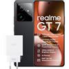 realme GT7 Smartphone 12+256 GB, Processore Dimensity 9400e, Batteria Titan da 7000 mAh, Ultra-ricarica da 120W, 50MP IMX906 OIS della macchina fotografica, 120 Hz 6000nit Display, IP69, Black